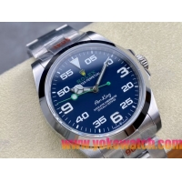 ロレックスコピー エアキング（Air-King）40mm 126900“ブルー・ダイヤル＋グリーン・セコンドハンド＋オイスターブレスレット” レディース専用モデル