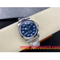 ロレックスコピー エアキング（Air-King）40mm 126900“ブルー・ダイヤル＋グリーン・セコンドハンド＋オイスターブレスレット” レディース専用モデル