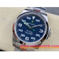 ロレックスコピー エアキング（Air-King）40mm 126900“ブルー・ダイヤル＋グリーン・セコンドハンド＋オイスターブレスレット” レディース専用モデル