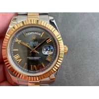 ロレックスコピー デイデイト（Day-Date）41mm 228238“グレー・ダイヤル＋ゴールドインデックス＋イエローゴールドベゼル＋オイスターブレスレット” レディース専用モデル