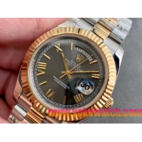 ロレックスコピー デイデイト（Day-Date）41mm 228238“グレー・ダイヤル＋ゴールドインデックス＋イエローゴールドベゼル＋オイスターブレスレット” レディース専用モデル
