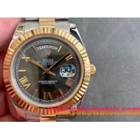 ロレックスコピー デイデイト（Day-Date）41mm 228238“グレー・ダイヤル＋ゴールドインデックス＋イエローゴールドベゼル＋オイスターブレスレット” レディース専用モデル