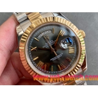 ロレックスコピー デイデイト（Day-Date）41mm 228238“グレー・ダイヤル＋ゴールドインデックス＋イエローゴールドベゼル＋オイスターブレスレット” レディース専用モデル