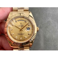 ロレックスコピー デイデイト（Day-Date）41mm 228238“ゴールド・ダイヤル＋ダイヤモンドインデックス＋イエローゴールドケース＋オysterブレスレット” レディース専用モデル