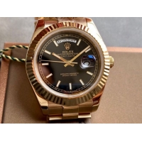 ロレックスコピー デイデイト（Day-Date）41mm 228238“ブラック・ダイヤル＋ゴールドインデックス＋イエローゴールドケース＋オysterブレスレット” レディース専用モデル