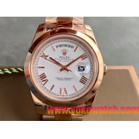 ロレックスコピー デイデイト（Day-Date）41mm 228238“ホワイト・ダイヤル＋ローズゴールドインデックス＋イエローゴールドケース＋オysterブレスレット” レディース専用モデル