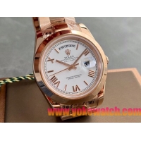 ロレックスコピー デイデイト（Day-Date）41mm 228238“ホワイト・ダイヤル＋ローズゴールドインデックス＋イエローゴールドケース＋オysterブレスレット” レディース専用モデル