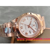 ロレックスコピー デイデイト（Day-Date）41mm 228238“ホワイト・ダイヤル＋ローズゴールドインデックス＋イエローゴールドケース＋オysterブレスレット” レディース専用モデル