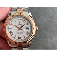 ロレックスコピー デイデイト（Day-Date）41mm 228238“ホワイト・ダイヤル＋ローズゴールドインデックス＋イエローゴールドベゼル＋ステンレスブレスレット” レディース専用モデル