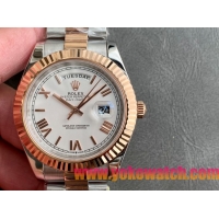 ロレックスコピー デイデイト（Day-Date）41mm 228238“ホワイト・ダイヤル＋ローズゴールドインデックス＋イエローゴールドベゼル＋ステンレスブレスレット” レディース専用モデル