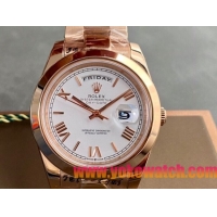 ロレックスコピー デイデイト（Day-Date）41mm 228238“ホワイト・ダイヤル＋ローズゴールドインデックス＋イエローゴールドケース＋オysterブレスレット” レディース専用モデル