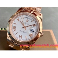 ロレックスコピー デイデイト（Day-Date）41mm 228238“ホワイト・ダイヤル＋ローズゴールドインデックス＋イエローゴールドケース＋オysterブレスレット” レディース専用モデル