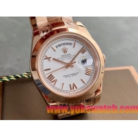 ロレックスコピー デイデイト（Day-Date）41mm 228238“ホワイト・ダイヤル＋ローズゴールドインデックス＋イエローゴールドケース＋オysterブレスレット” レディース専用モデル