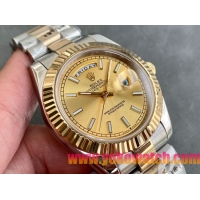 ロレックスコピー デイデイト（Day-Date）41mm 228238“ゴールド・ダイヤル＋ホワイトインデックス＋イエローゴールドベゼル＋ステンレスブレスレット” レディース専用モデル