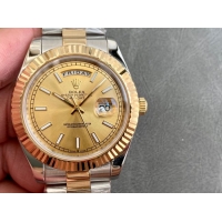 ロレックスコピー デイデイト（Day-Date）41mm 228238“ゴールド・ダイヤル＋ホワイトインデックス＋イエローゴールドベゼル＋ステンレスブレスレット” レディース専用モデル