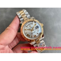 ロレックスコピー デイデイト（Day-Date）41mm 228238“シルバー・ダイヤル＋ゴールドインデックス＋イエローゴールドベゼル＋ステンレスブレスレット” レディース専用モデル