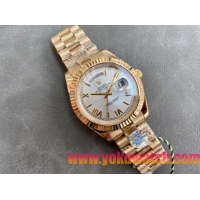 ロレックスコピー デイデイト（Day-Date）41mm 228238“シルバー・ダイヤル＋ゴールドインデックス＋イエローゴールドケース＋ブレスレット” レディース専用モデル