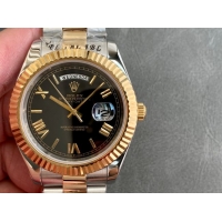 ロレックスコピー デイデイト（Day-Date）41mm 228238“ブラック・ダイヤル＋ゴールドインデックス＋イエローゴールドベゼル＋ステンレスブレスレット” レディース専用モデル