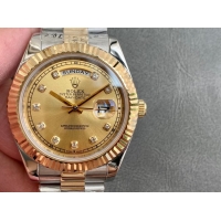 ロレックスコピー デイデイト（Day-Date）41mm 228238“ゴールド・ダイヤル＋ダイヤモンドインデックス＋イエローゴールドベゼル＋ステンレスブレスレット” レディース専用モデル