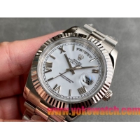 ロレックスコピー デイデイト（Day-Date）41mm 228206“ホワイト・ダイヤル＋シルバーインデックス＋ステンレスベゼル＋ステンレスブレスレット” レディース専用モデル