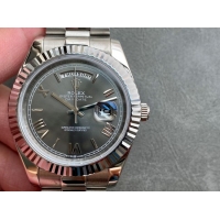 ロレックスコピー デイデイト（Day-Date）41mm 228206“グレー・ダイヤル＋シルバーインデックス＋ステンレスベゼル＋ステンレスブレスレット” レディース専用モデル