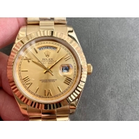 ロレックスコピー デイデイト（Day-Date）41mm 228235“ゴールド・ダイヤル＋バーインデックス＋ゴールドベゼル＋ゴールドブレスレット” レディース専用モデル