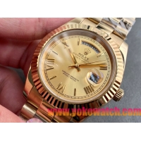 ロレックスコピー デイデイト（Day-Date）41mm 228235“ゴールド・ダイヤル＋バーインデックス＋ゴールドベゼル＋ゴールドブレスレット” レディース専用モデル