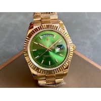 ロレックスコピー デイデイト（Day-Date）41mm 228235“グリーン・ダイヤル＋バーインデックス＋ゴールドベゼル＋ゴールドブレスレット” レディース専用モデル