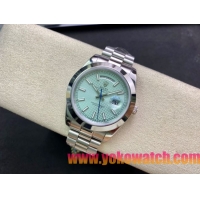 ロレックスコピー デイデイト（Day-Date）41mm 228232“グリーン・ダイヤル＋バーインデックス＋ステンレスベゼル＋ステンレスブレスレット” レディース専用モデル