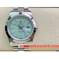 ロレックスコピー デイデイト（Day-Date）41mm 228232“グリーン・ダイヤル＋バーインデックス＋ステンレスベゼル＋ステンレスブレスレット” レディース専用モデル
