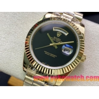 ロレックスコピー デイデイト（Day-Date）41mm 228235R“グリーン・ダイヤル＋バーインデックス＋イエローゴールドベゼル＋ステンレスブレスレット” レディース専用モデル
