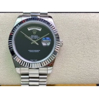 ロレックスコピー デイデイト（Day-Date）41mm 228232“グリーン・ダイヤル＋バーインデックス＋ステンレスベゼル＋ステンレスブレスレット” レディース専用モデル