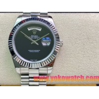 ロレックスコピー デイデイト（Day-Date）41mm 228232“グリーン・ダイヤル＋バーインデックス＋ステンレスベゼル＋ステンレスブレスレット” レディース専用モデル