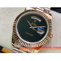 ロレックスコピー デイデイト（Day-Date）41mm 228235R“グリーン・ダイヤル＋バーインデックス＋イエローゴールドベゼル＋ステンレスブレスレット” レディース専用モデル