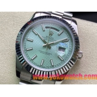 ロレックスコピー デイデイト（Day-Date）41mm 228232“グリーン・ダイヤル＋バーインデックス＋ステンレスベゼル＋ステンレスブレスレット” レディース専用モデル 