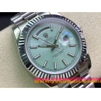 ロレックスコピー デイデイト（Day-Date）41mm 228232“グリーン・ダイヤル＋バーインデックス＋ステンレスベゼル＋ステンレスブレスレット” レディース専用モデル 