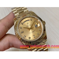 ロレックスコピー デイデイト（Day-Date）41mm 228235R“ゴールド・ダイヤル＋ダイヤモンドインデックス＋イエローゴールドベゼル＋ステンレスブレスレット” レディース専用モデル