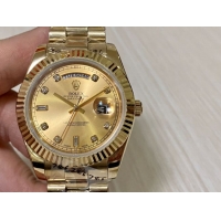 ロレックスコピー デイデイト（Day-Date）41mm 228235R“ゴールド・ダイヤル＋ダイヤモンドインデックス＋イエローゴールドベゼル＋ステンレスブレスレット” レディース専用モデル