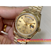 ロレックスコピー デイデイト（Day-Date）41mm 228235R“ゴールド・ダイヤル＋ダイヤモンドインデックス＋イエローゴールドベゼル＋ステンレスブレスレット” レディース専用モデル