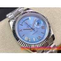 ロレックスコピー デイデイト（Day-Date）41mm 228232“ブルー・ダイヤル＋ローマ数字インデックス＋ステンレスベゼル＋ステンレスブレスレット” レディース専用モデル