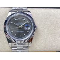 ロレックスコピー デイデイト（Day-Date）41mm 228232“ダークグレー・ダイヤル＋バーインデックス＋ステンレスベゼル＋ステンレスブレスレット” レディース専用モデル