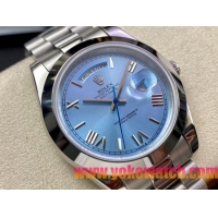 ロレックスコピー デイデイト（Day-Date）41mm 228232“ブルー・ダイヤル＋ローマ数字インデックス＋ステンレスベゼル＋ステンレスブレスレット” レディース専用モデル 