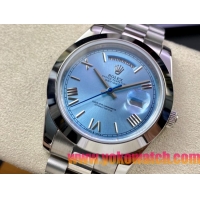 ロレックスコピー デイデイト（Day-Date）41mm 228232“ブルー・ダイヤル＋ローマ数字インデックス＋ステンレスベゼル＋ステンレスブレスレット” レディース専用モデル 