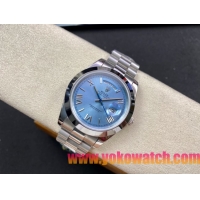 ロレックスコピー デイデイト（Day-Date）41mm 228232“ブルー・ダイヤル＋ローマ数字インデックス＋ステンレスベゼル＋ステンレスブレスレット” レディース専用モデル 