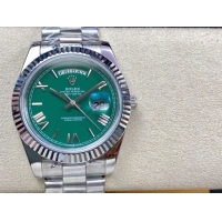 ロレックスコピー デイデイト（Day-Date）41mm 228232“グリーン・ダイヤル＋ローマ数字インデックス＋ステンレスベゼル＋ステンレスブレスレット” レディース専用モデル