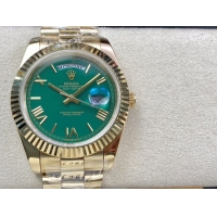 ロレックスコピー デイデイト（Day-Date）41mm 228235“グリーン・ダイヤル＋ローマ数字インデックス＋イエローゴールドベゼル＋イエローゴールドブレスレット” レディース専用モデル