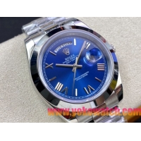 ロレックスコピー デイデイト（Day-Date）41mm 228235“ブルー・ダイヤル＋ローマ数字インデックス＋シルバーベゼル＋ステンレスブレスレット” レディース専用モデル