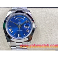ロレックスコピー デイデイト（Day-Date）41mm 228235“ブルー・ダイヤル＋ローマ数字インデックス＋シルバーベゼル＋ステンレスブレスレット” レディース専用モデル