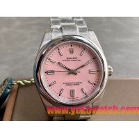 ロレックスコピー オイスター・パーペチュアル（Oyster Perpetual）41mm 126000“ピンク・ダイヤル＋バーインデックス＋ポリッシュベゼル＋316Lスチールブレスレット” レディース専用モデル