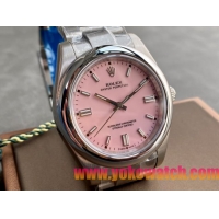 ロレックスコピー オイスター・パーペチュアル（Oyster Perpetual）41mm 126000“ピンク・ダイヤル＋バーインデックス＋ポリッシュベゼル＋316Lスチールブレスレット” レディース専用モデル